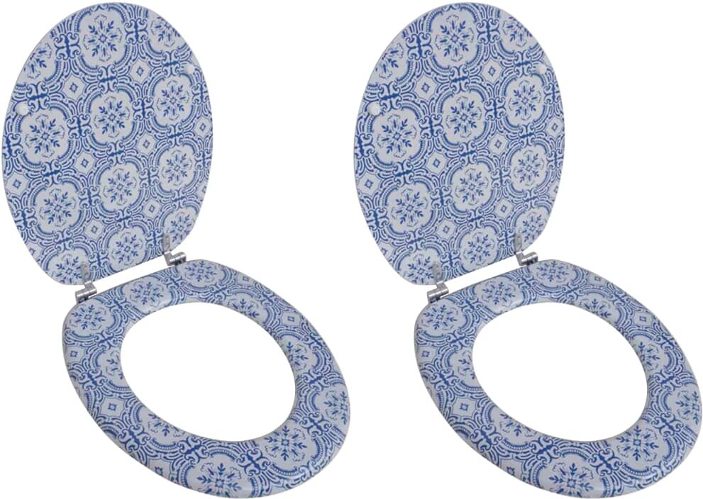 vidaXL toiletsæder med låg 2 stk. MDF porcelæn vidaXL toiletsæder med låg 2 stk. MDF porcelæn
