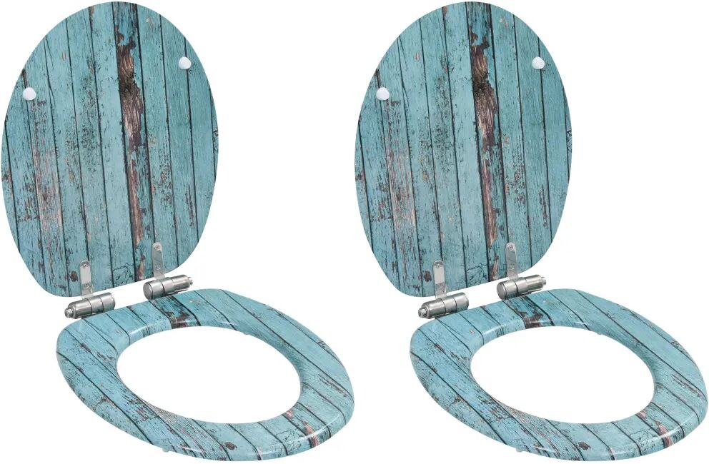 vidaXL toiletsæder 2 stk. med soft close-låg MDF gammelt trædesign vidaXL toiletsæder 2 stk. med soft close-låg MDF gammelt trædesign
