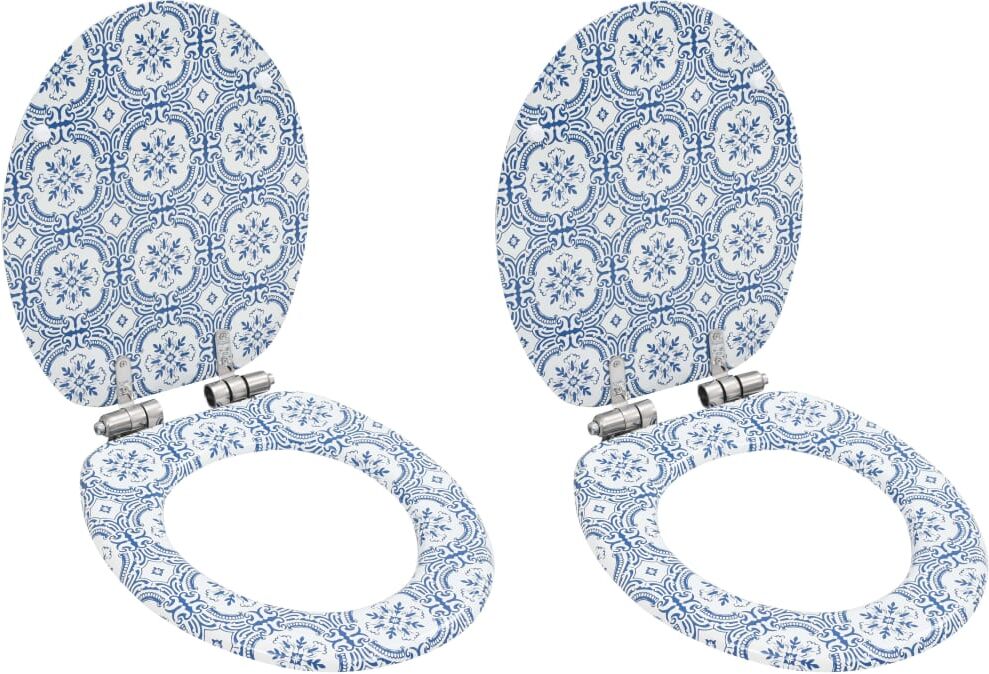 vidaXL toiletsæder 2 stk. med soft close-låg MDF porcelændesign vidaXL toiletsæder 2 stk. med soft close-låg MDF porcelændesign