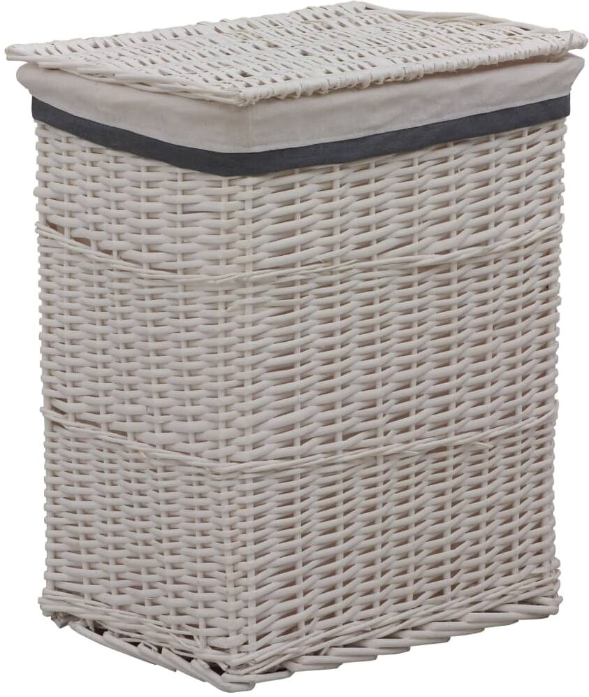 vidaXL stabelbar vasketøjskurv pil hvid vidaXL stabelbar vasketøjskurv pil hvid