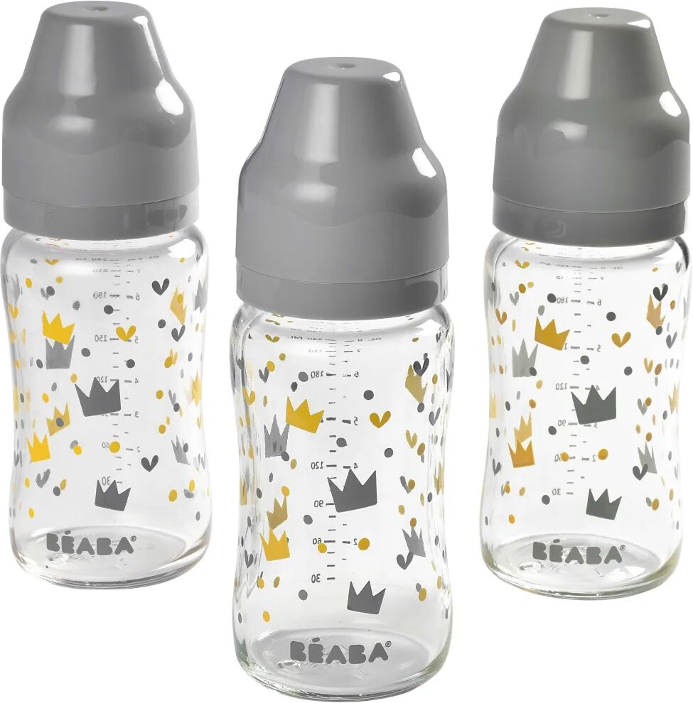 Beaba sutteflaske med bred hals sæt 3 dele 240 ml glas Beaba sutteflaske med bred hals sæt 3 dele 240 ml glas