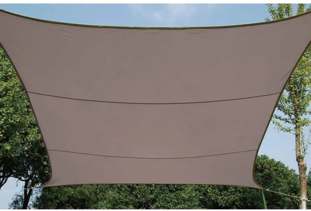 Perel solsejl firkantet 3,6 m gråbrun GSS4360TA Perel solsejl firkantet 3,6 m gråbrun GSS4360TA