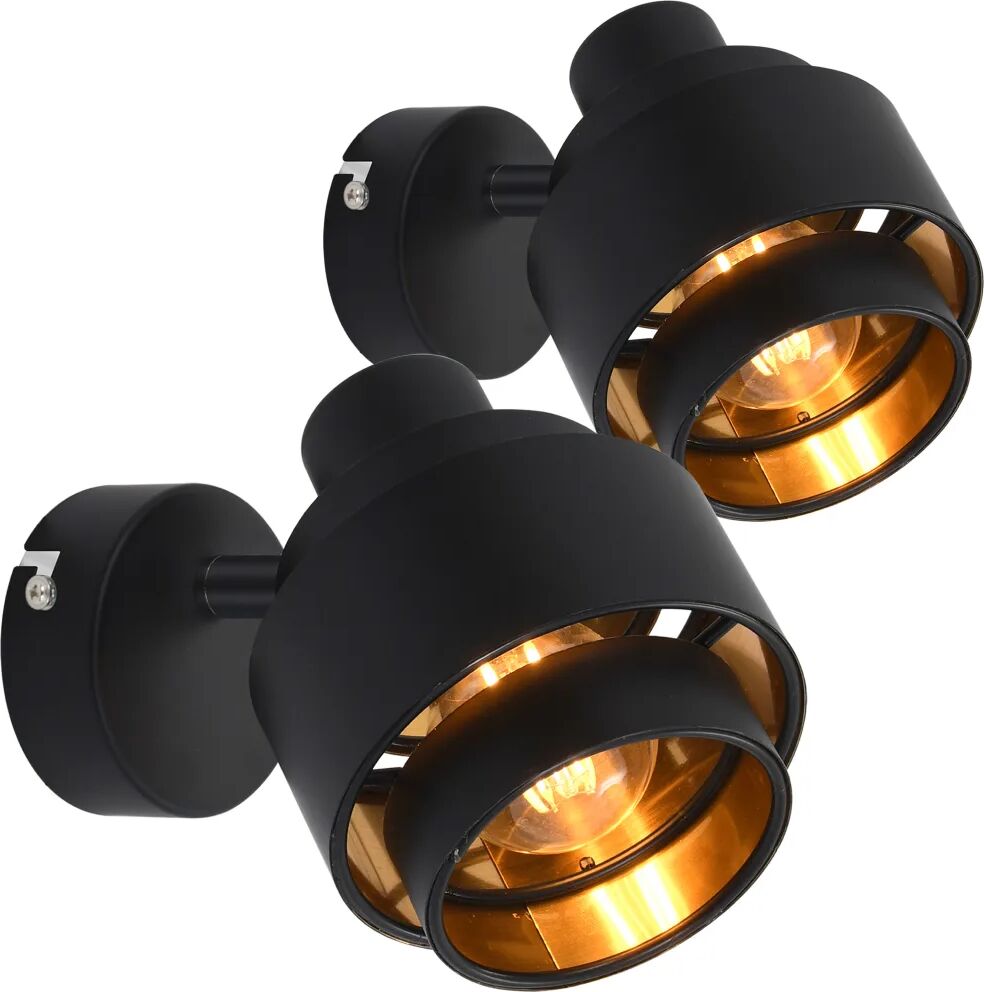 vidaXL spotlamper 2 stk. E14 sort vidaXL spotlamper 2 stk. E14 sort