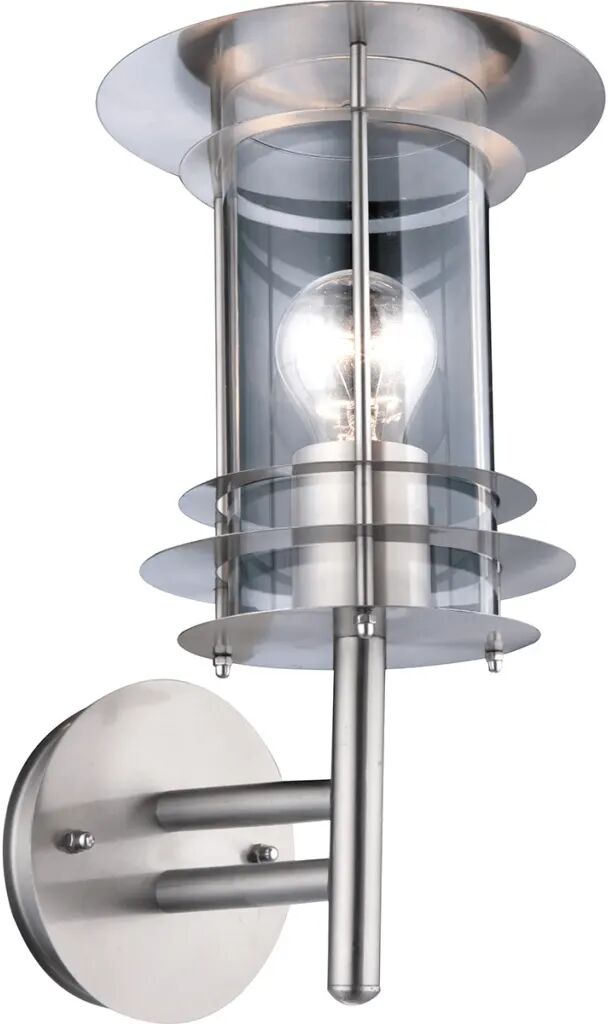 GLOBO udendørs væglampe MIAMI rustfrit stål sølvfarvet 3151 GLOBO udendørs væglampe MIAMI rustfrit stål sølvfarvet 3151
