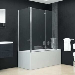 vidaXL foldbar brusevæg 120x68x130 cm sikkerhedsglas