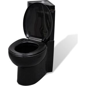 vidaXL WC Keramisk Toilet Sort