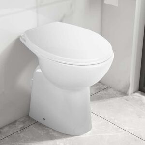 vidaXL højt toilet uden kant soft close 7 cm højere keramik hvid