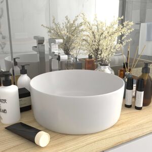vidaXL luksuriøs håndvask 40x15 cm rund keramisk mat hvid