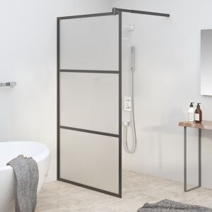 vidaXL brusevæg 100x195 cm matteret sikkerhedsglas sort