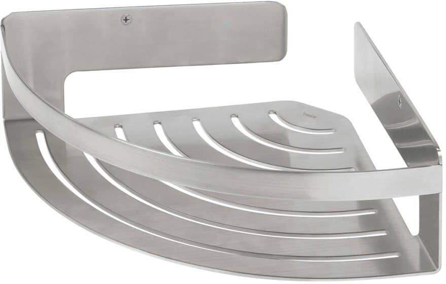 Tiger hjørnekurv til badeværelset Caddy sølvfarvet large 1400630946 Tiger hjørnekurv til badeværelset Caddy sølvfarvet large 1400630946