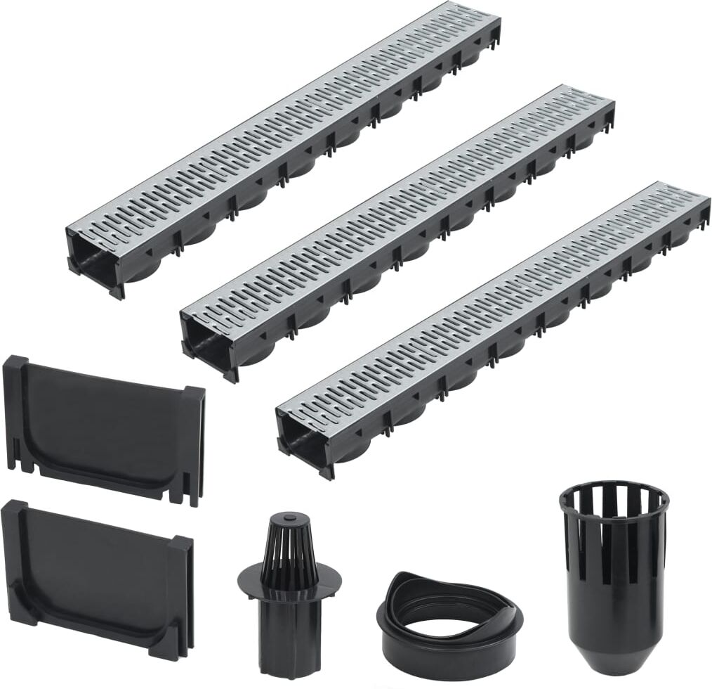 vidaXL afvandingskanaler 3 stk. galvaniseret stål 3 m vidaXL afvandingskanaler 3 stk. galvaniseret stål 3 m