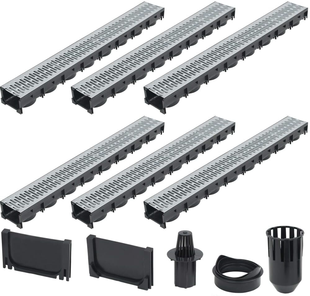 vidaXL afvandingskanaler 6 stk. galvaniseret stål 6 m vidaXL afvandingskanaler 6 stk. galvaniseret stål 6 m