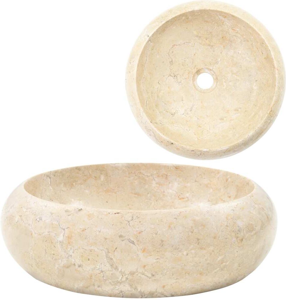 vidaXL håndvask 40 x 12 cm marmor cremefarvet vidaXL håndvask 40 x 12 cm marmor cremefarvet