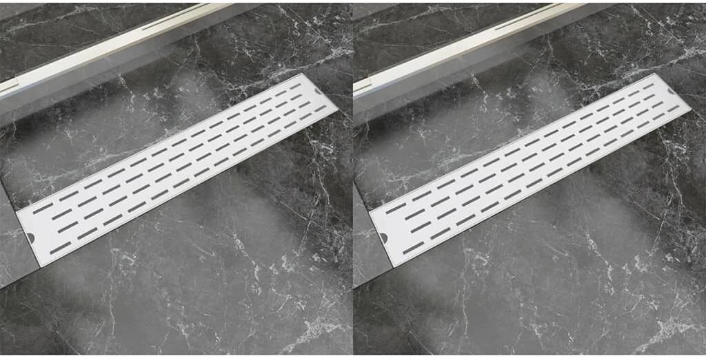 vidaXL lineære bruseafløb 2 stk. linjedesign 630 x 140 mm rustfrit stål vidaXL lineære bruseafløb 2 stk. linjedesign 630 x 140 mm rustfrit stål