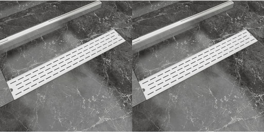 vidaXL lige bruseafløb 2 stk. linje 730 x 140 mm rustfrit stål vidaXL lige bruseafløb 2 stk. linje 730 x 140 mm rustfrit stål