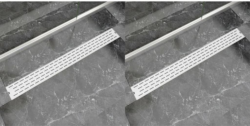 vidaXL lige bruseafløb 2 stk. linje 1030 x 140 mm rustfrit stål vidaXL lige bruseafløb 2 stk. linje 1030 x 140 mm rustfrit stål