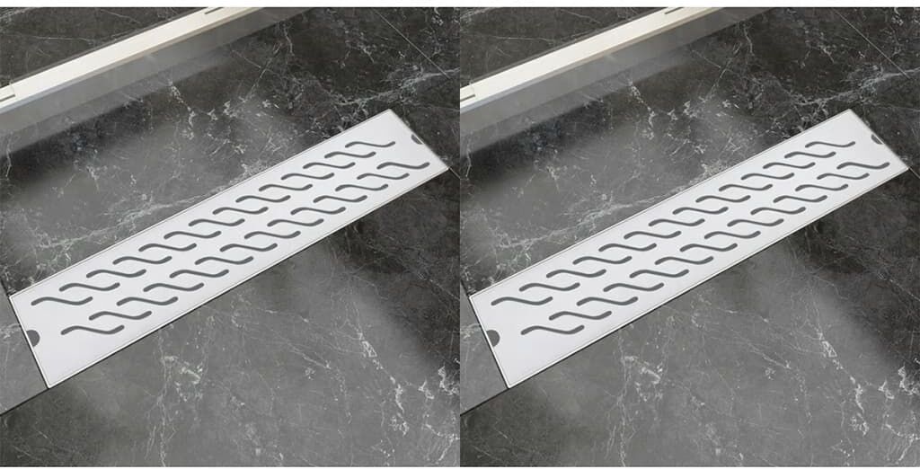 vidaXL lige bruseafløb 2 stk. Wave 530 x 140 mm rustfrit stål vidaXL lige bruseafløb 2 stk. Wave 530 x 140 mm rustfrit stål