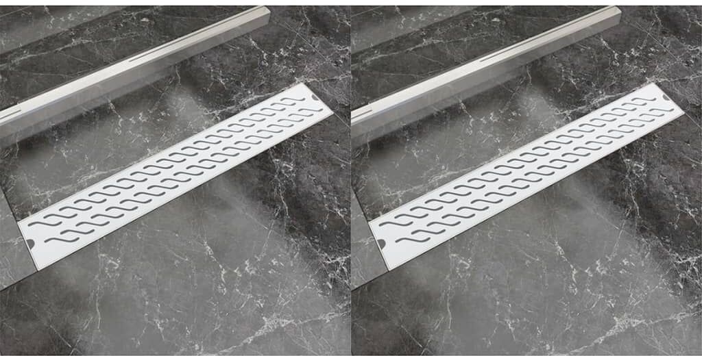 vidaXL lineære bruseafløb 2 stk. bølgedesign 730 x 140 mm rustfrit stål vidaXL lineære bruseafløb 2 stk. bølgedesign 730 x 140 mm rustfrit stål