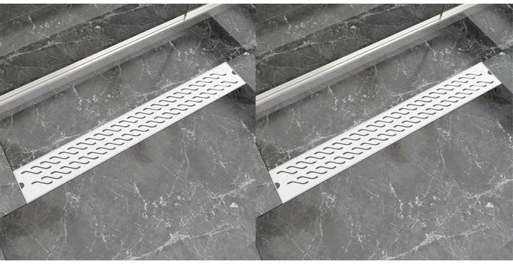 vidaXL lige bruseafløb 2 stk. Wave 830 x 140 mm rustfrit stål vidaXL lige bruseafløb 2 stk. Wave 830 x 140 mm rustfrit stål
