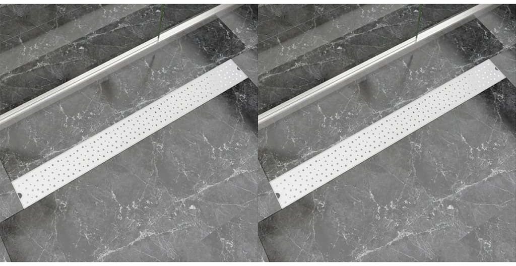 vidaXL lineære bruseafløb 2 stk. bobledesign 1030 x 140 mm rustfrit stål vidaXL lineære bruseafløb 2 stk. bobledesign 1030 x 140 mm rustfrit stål