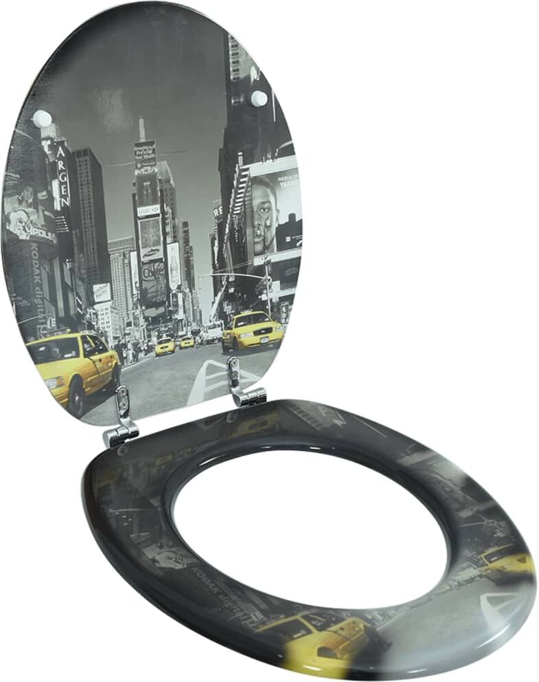 vidaXL Toiletbræt med MDF Låg New York Design vidaXL Toiletbræt med MDF Låg New York Design