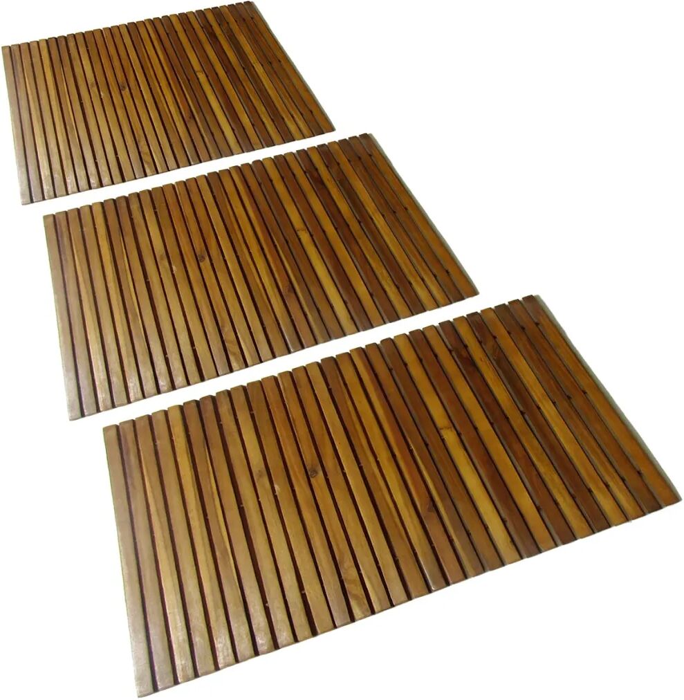 vidaXL 3 stk. akacie bademåtte 80 x 50 cm vidaXL 3 stk. akacie bademåtte 80 x 50 cm