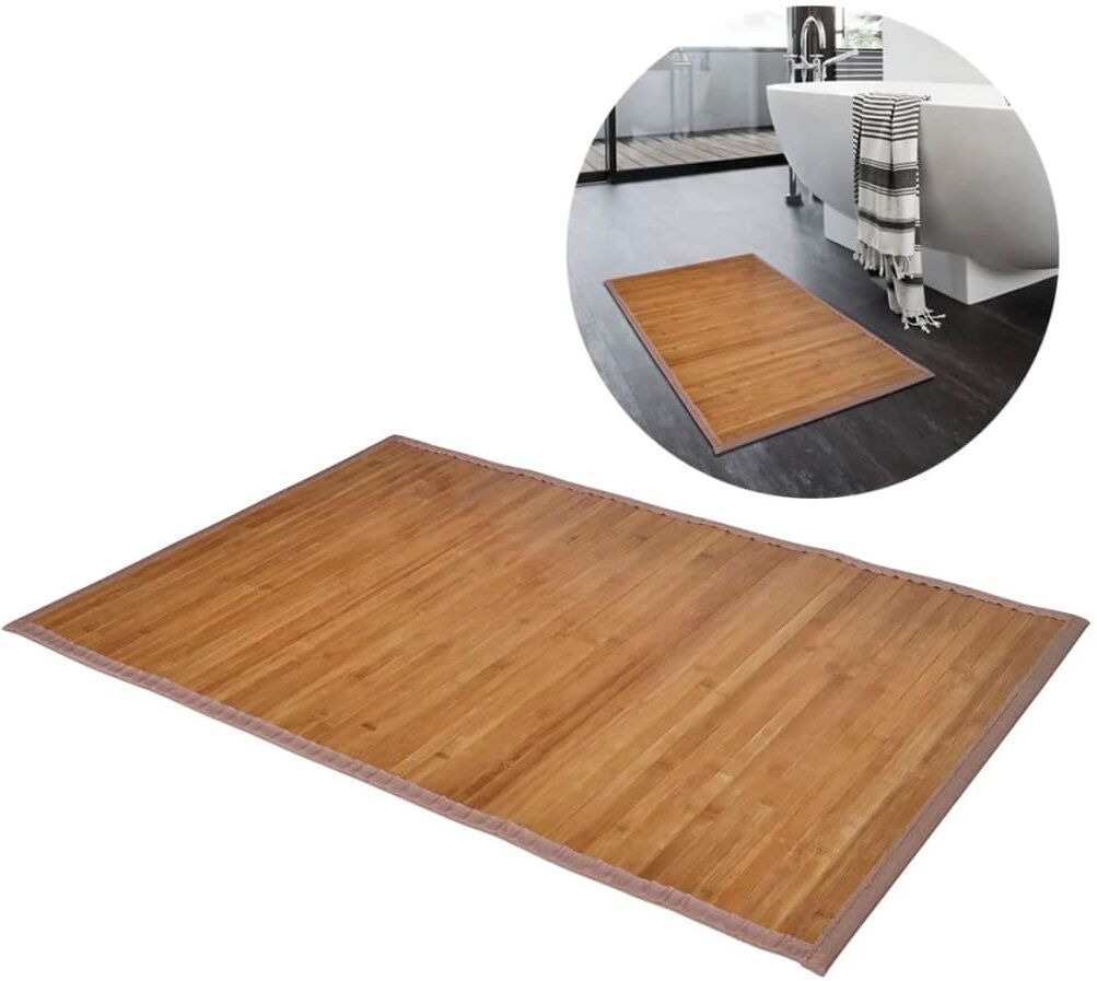vidaXL 2 Bambusbademåtter 40 x 50 cm brun vidaXL 2 Bambusbademåtter 40 x 50 cm brun