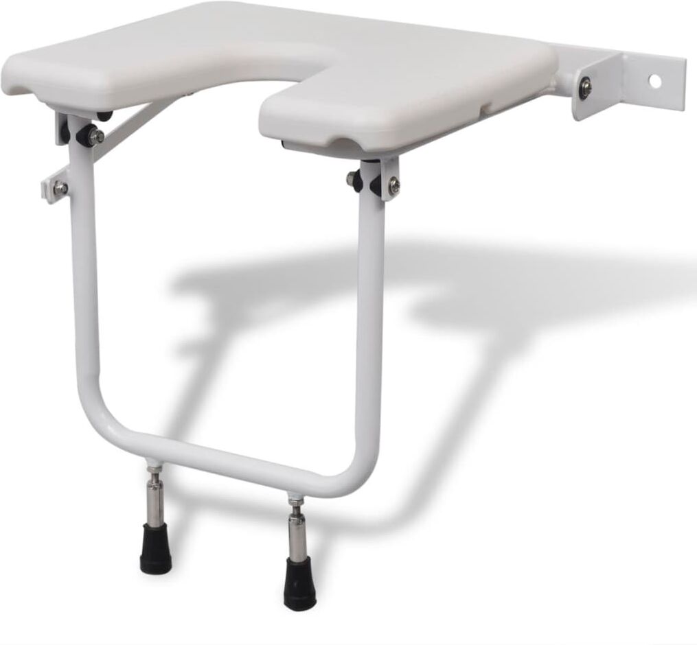 vidaXL Brusesæde Stål Hvid vidaXL Brusesæde Stål Hvid