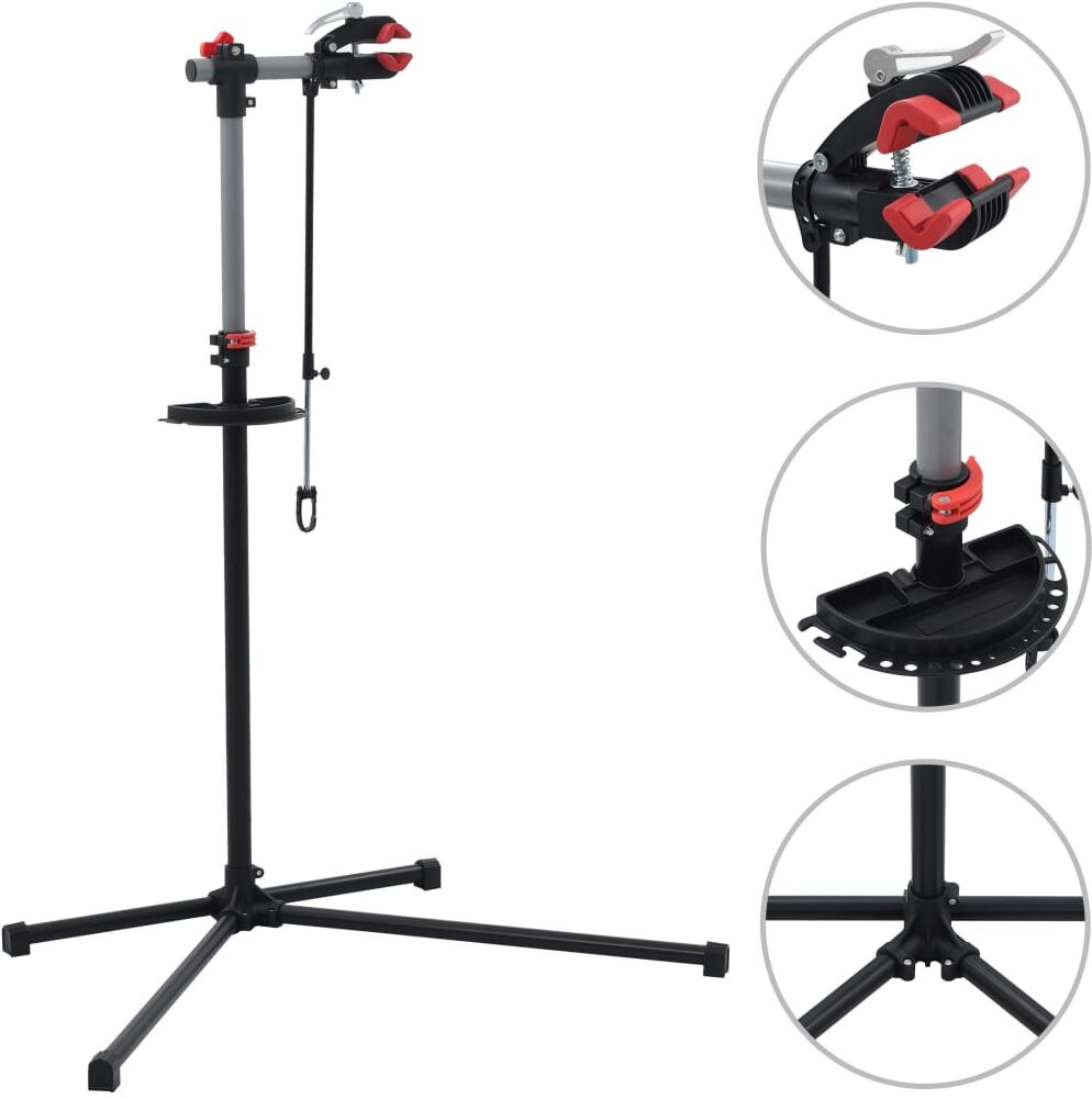 vidaXL reparationsstativ til cykler 104 x 68 x (110-190) cm stål sort vidaXL reparationsstativ til cykler 104 x 68 x (110-190) cm stål sort