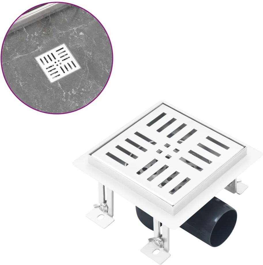 vidaXL gulvafløb 12x12 cm rustfrit stål vidaXL gulvafløb 12x12 cm rustfrit stål