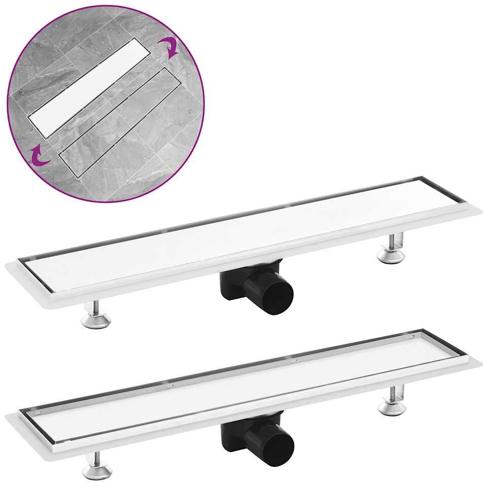 vidaXL gulvafløb med 2-i-1 dæksel 63x14 cm rustfrit stål vidaXL gulvafløb med 2-i-1 dæksel 63x14 cm rustfrit stål