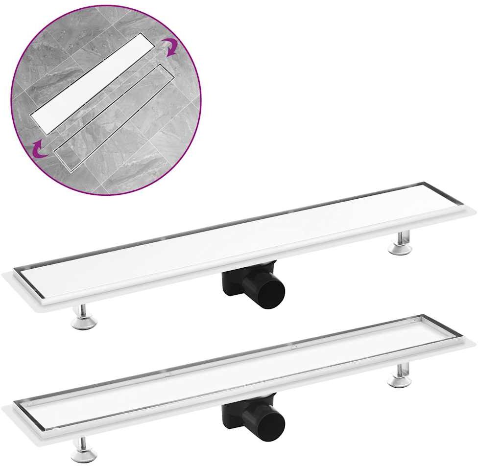 vidaXL gulvafløb med 2-i-1 dæksel 73x14 cm rustfrit stål vidaXL gulvafløb med 2-i-1 dæksel 73x14 cm rustfrit stål