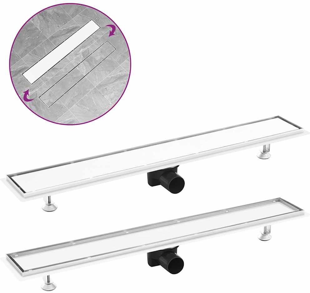 vidaXL gulvafløb med 2-i-1 dæksel 83x14 cm rustfrit stål vidaXL gulvafløb med 2-i-1 dæksel 83x14 cm rustfrit stål