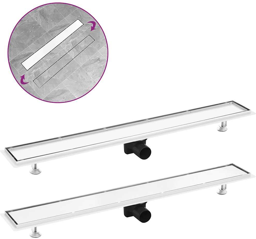 vidaXL gulvafløb med 2-i-1 dæksel 93x14 cm rustfrit stål vidaXL gulvafløb med 2-i-1 dæksel 93x14 cm rustfrit stål