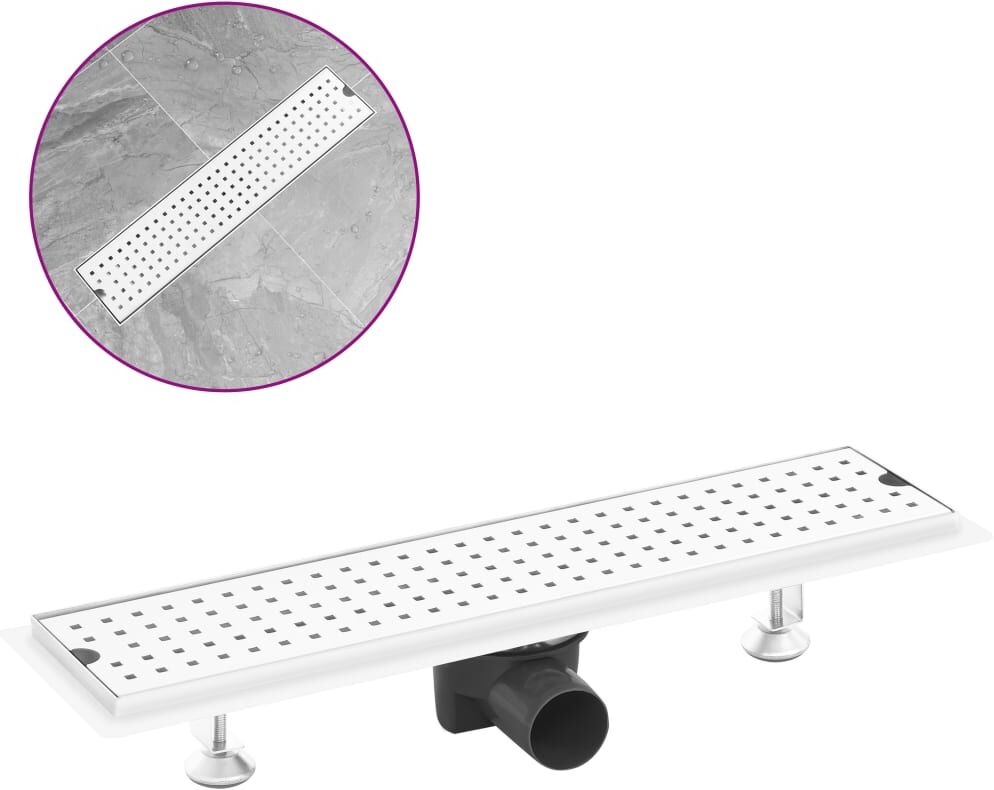 vidaXL gulvafløb med små huller 53x14 cm rustfrit stål vidaXL gulvafløb med små huller 53x14 cm rustfrit stål