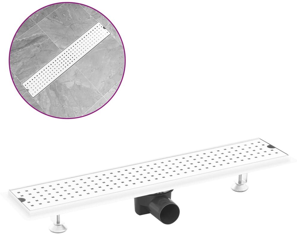 vidaXL gulvafløb med små huller 63x14 cm rustfrit stål vidaXL gulvafløb med små huller 63x14 cm rustfrit stål