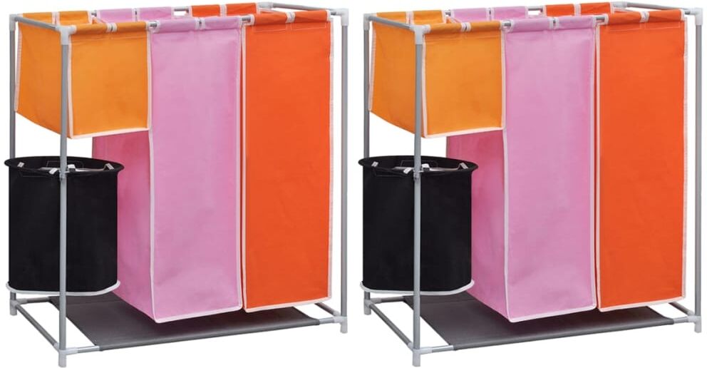 vidaXL sektionsinddelt vasketøjskurv 2 stk. vidaXL sektionsinddelt vasketøjskurv 2 stk.