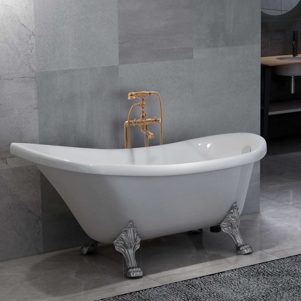 vidaXL fritstående badekar og hane 204 L 99,5 cm guldfarvet vidaXL fritstående badekar og hane 204 L 99,5 cm guldfarvet