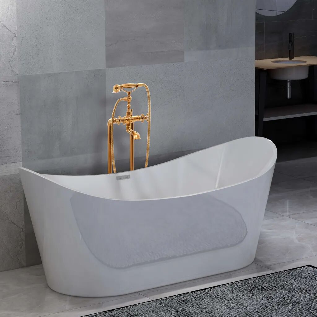 vidaXL fritstående badekar og hane 204 L 99,5 cm guldfarvet vidaXL fritstående badekar og hane 204 L 99,5 cm guldfarvet