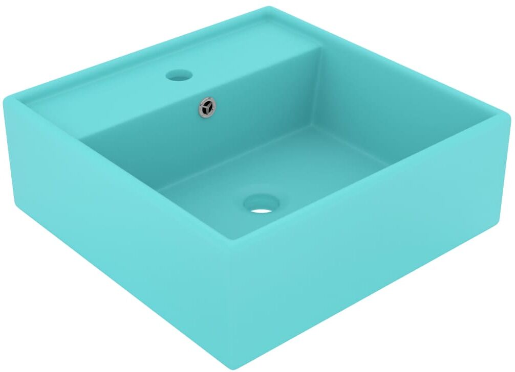 vidaXL luksus håndvask overløb 41x41 cm keramik firkantet mat lysegrøn vidaXL luksus håndvask overløb 41x41 cm keramik firkantet mat lysegrøn