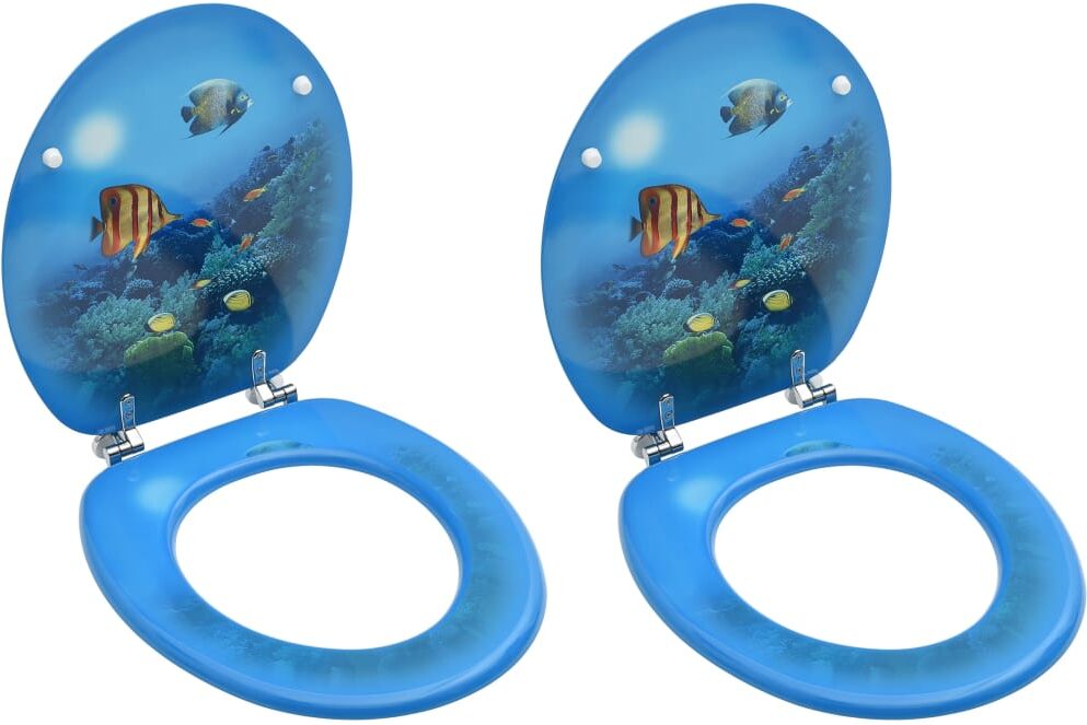 vidaXL toiletsæder med låg 2 stk. MDF havbundsdesign vidaXL toiletsæder med låg 2 stk. MDF havbundsdesign