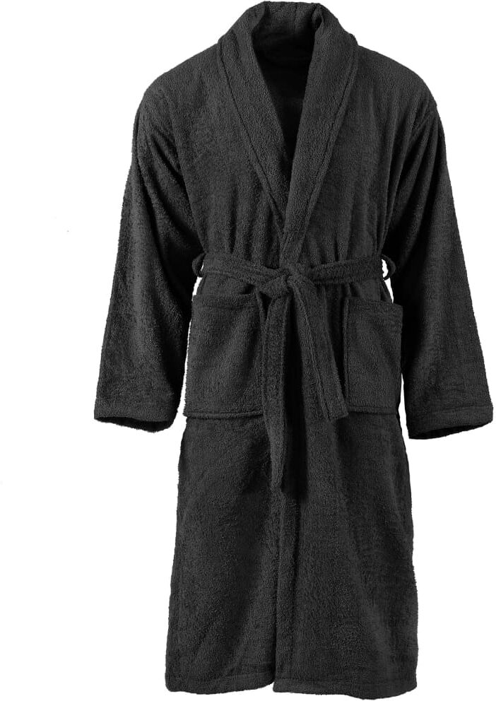 vidaXL frottebadekåbe unisex 100 % bomuld sort XXL vidaXL frottebadekåbe unisex 100 % bomuld sort XXL