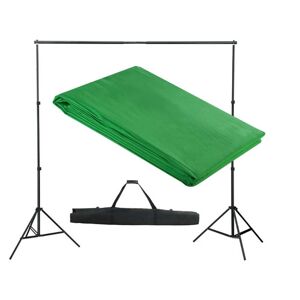 vidaXL stativsystem til fotobaggrund 300 x 300 cm grøn