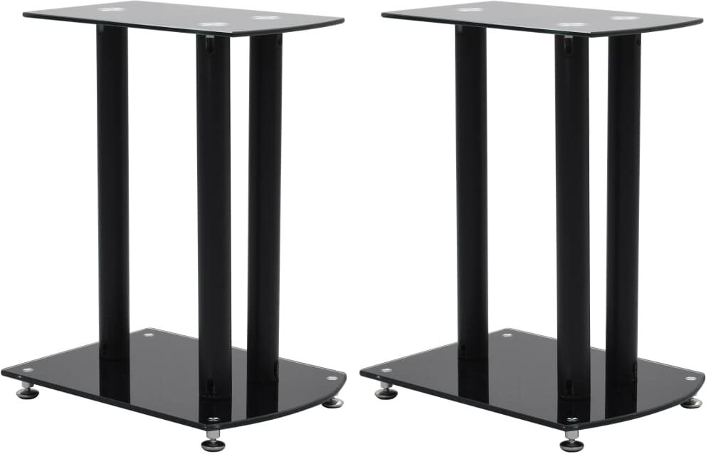 vidaXL højtalerstativ 2 stk. aluminium sort sikkerhedsglas vidaXL højtalerstativ 2 stk. aluminium sort sikkerhedsglas