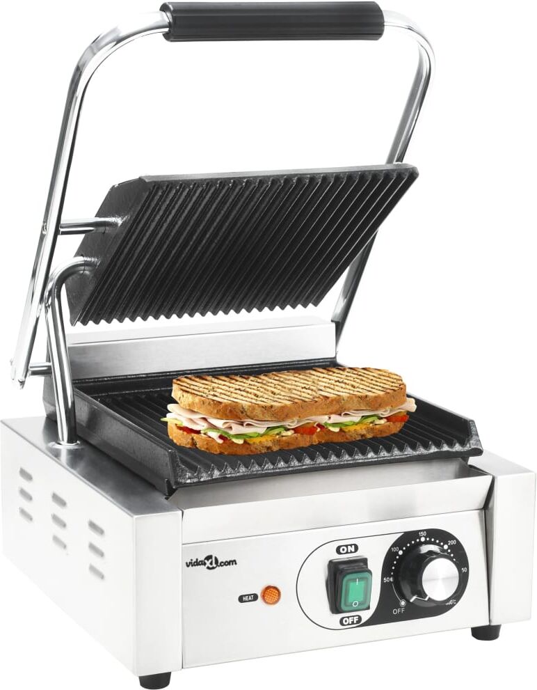 vidaXL rillet panini-grill rustfrit stål 1800 W 32x41x19 cm vidaXL rillet panini-grill rustfrit stål 1800 W 32x41x19 cm
