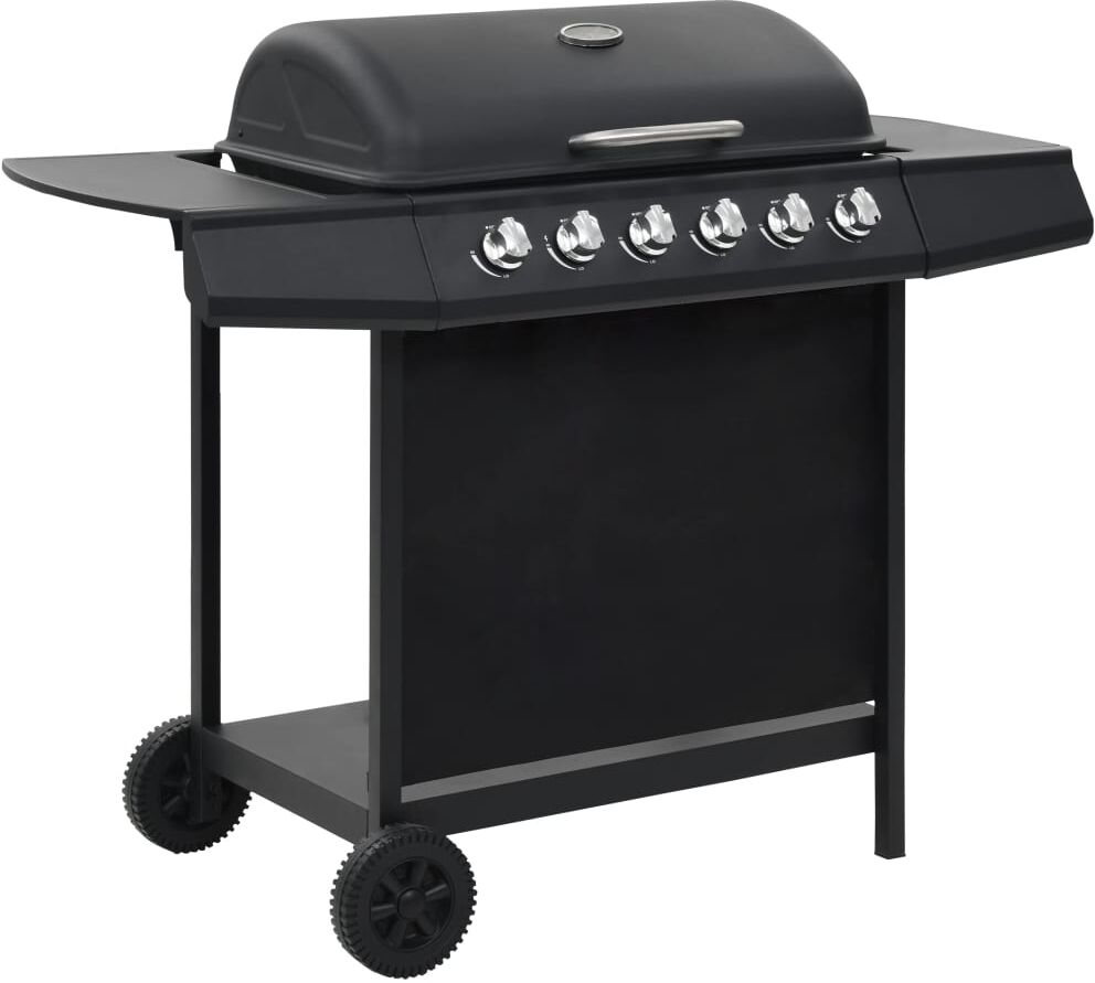 vidaXL gasgrill med 6 madlavningszoner stål sort vidaXL gasgrill med 6 madlavningszoner stål sort