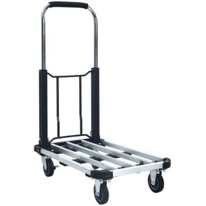 vidaXL foldbar transportvogn 150 kg aluminium sølvfarvet