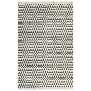 vidaXL kilim-tæppe med mønster bomuld 120 x 180 cm sort/hvid