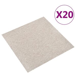 vidaXL tæppefliser 20 stk. 5 m² 50x50 cm lys beige