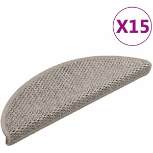 vidaXL selvklæbende trappemåtter 15 stk. 56x17x3 cm sisal-look gråbrun